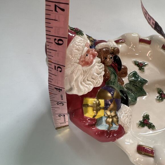 VINTAGE Fitz and Floyd Candy Dish Santa Toyland Christmas Holiday Decor - Picture 10 of 10